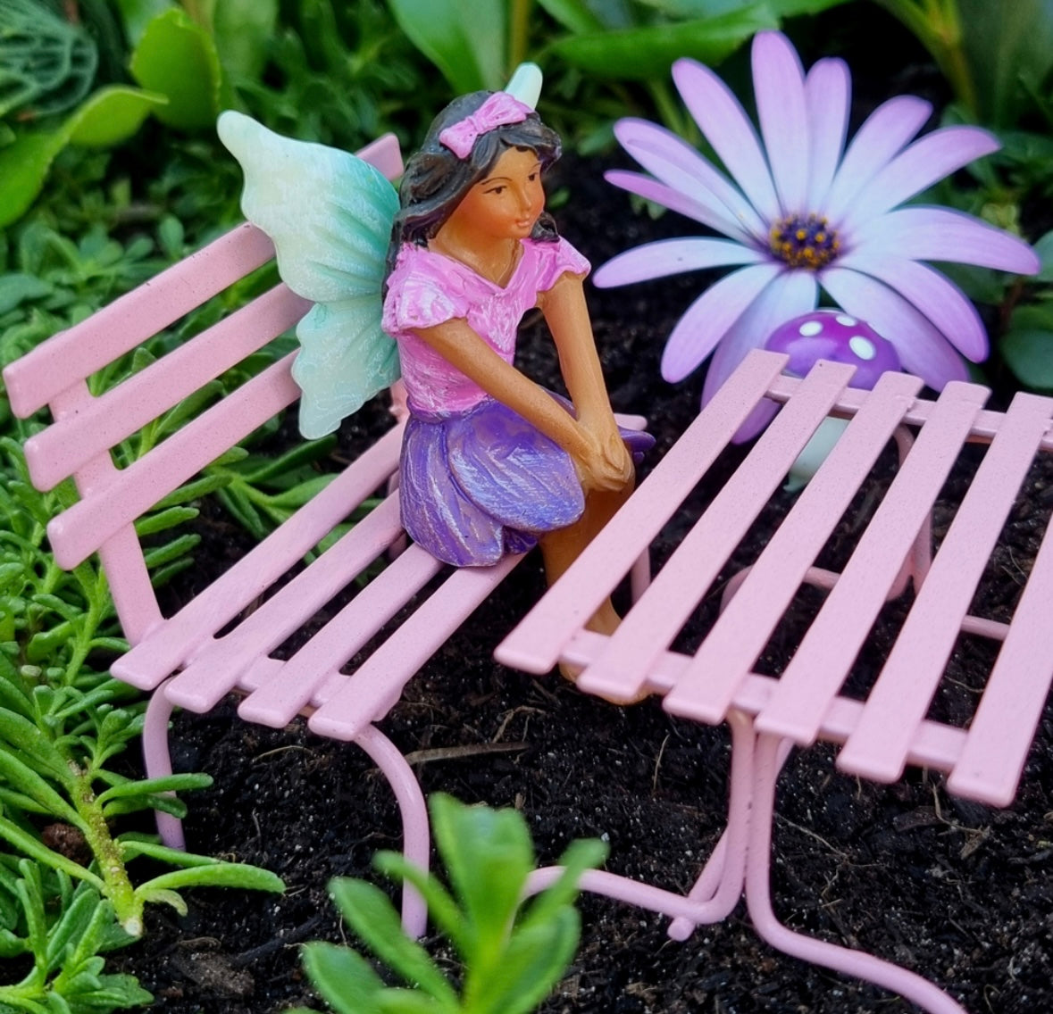 3-Pce Park Bench Set – Pink