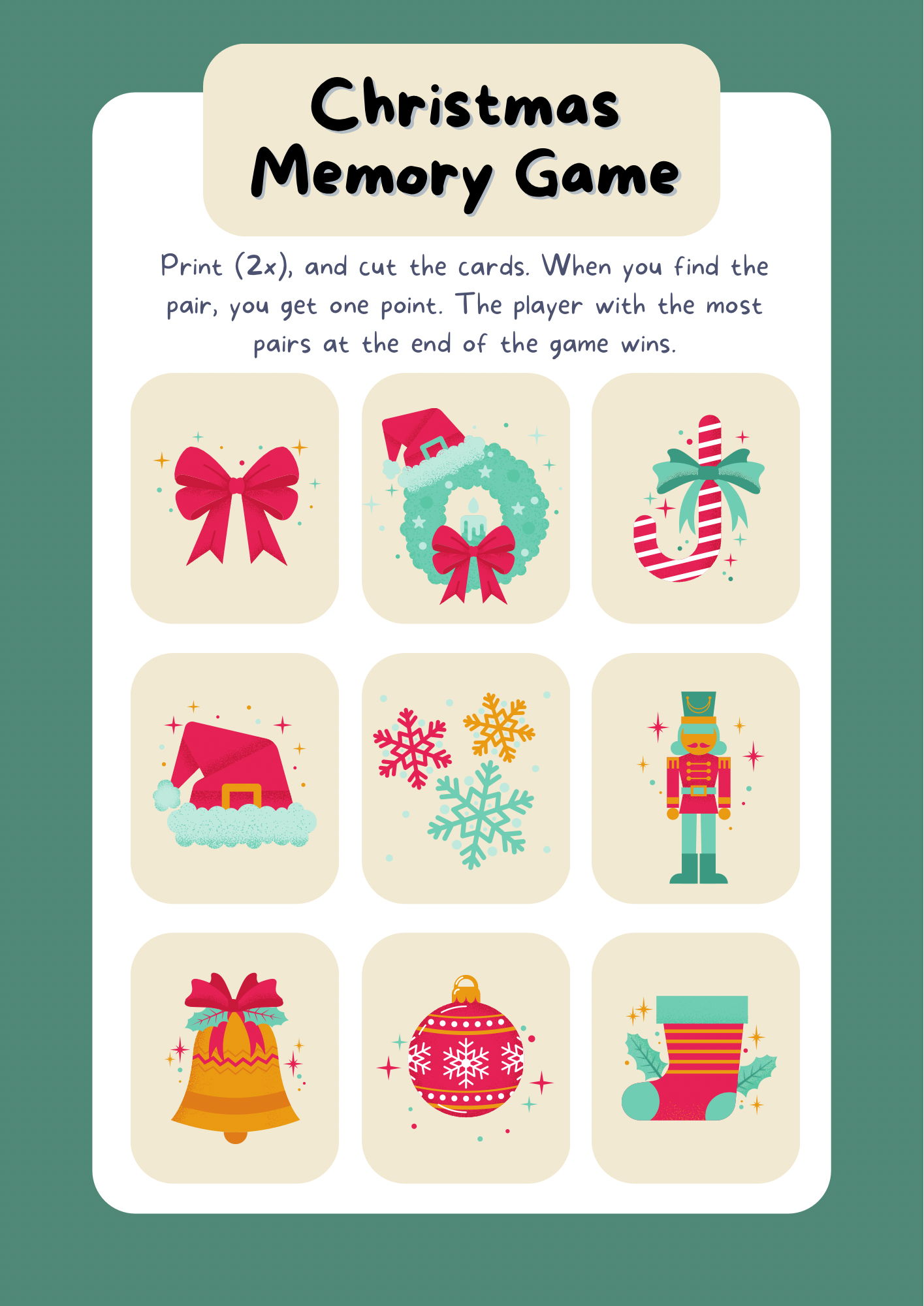 Christmas Memory Game