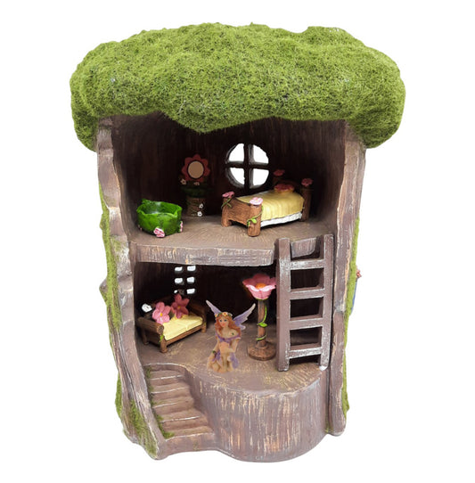 Magical Moss Tree House with Fairy and Furniture