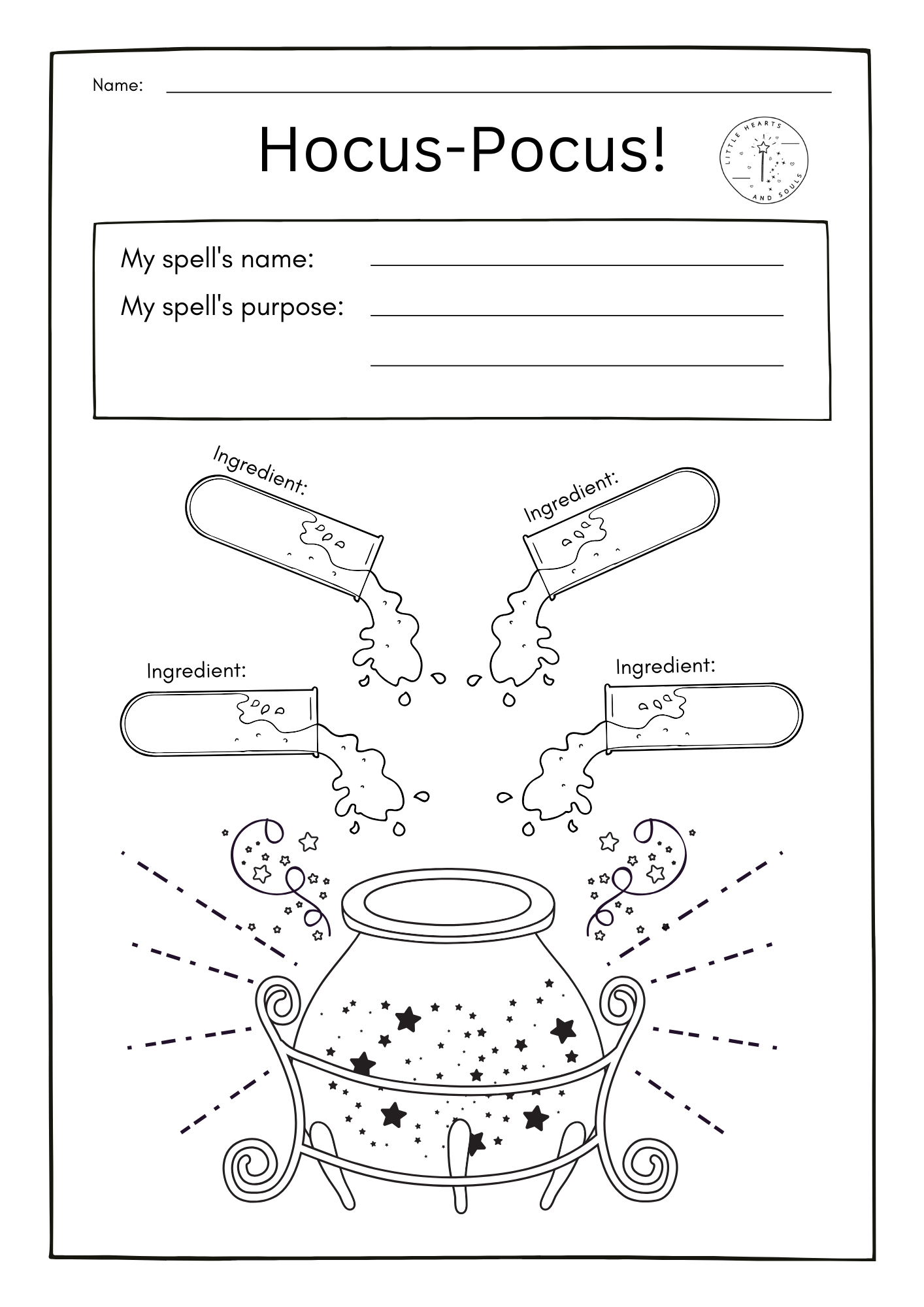 Free Magic Potion Worksheet – little hearts and souls