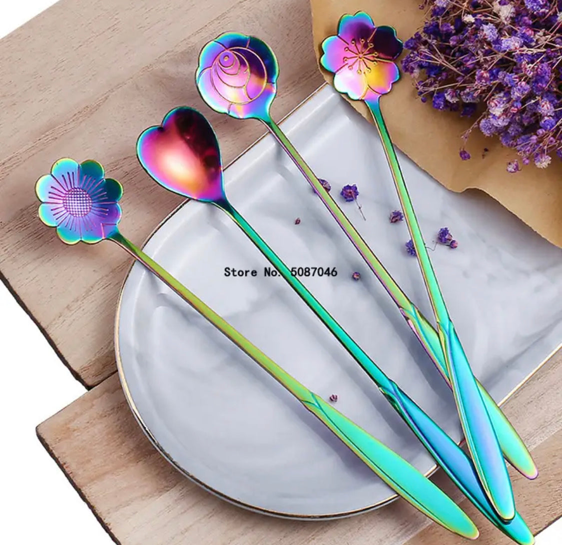 Long Magical Rainbow Spoon