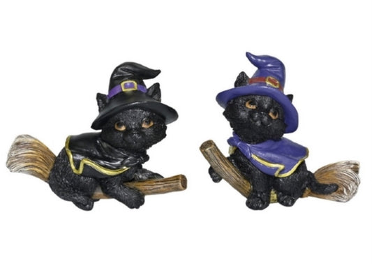 Cat Witch on a Magical Broomstick
