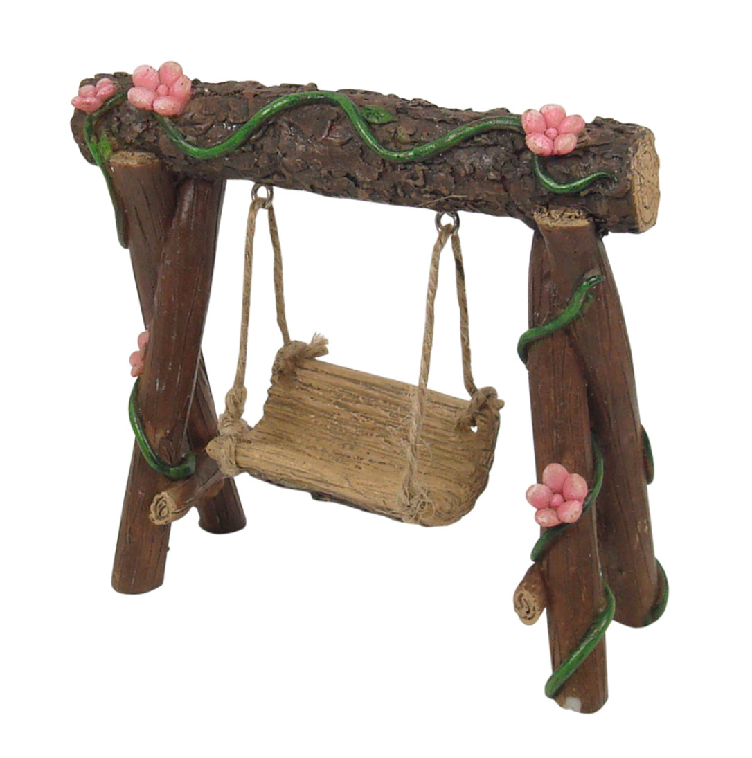 Fairy Garden Swing (straight top log)